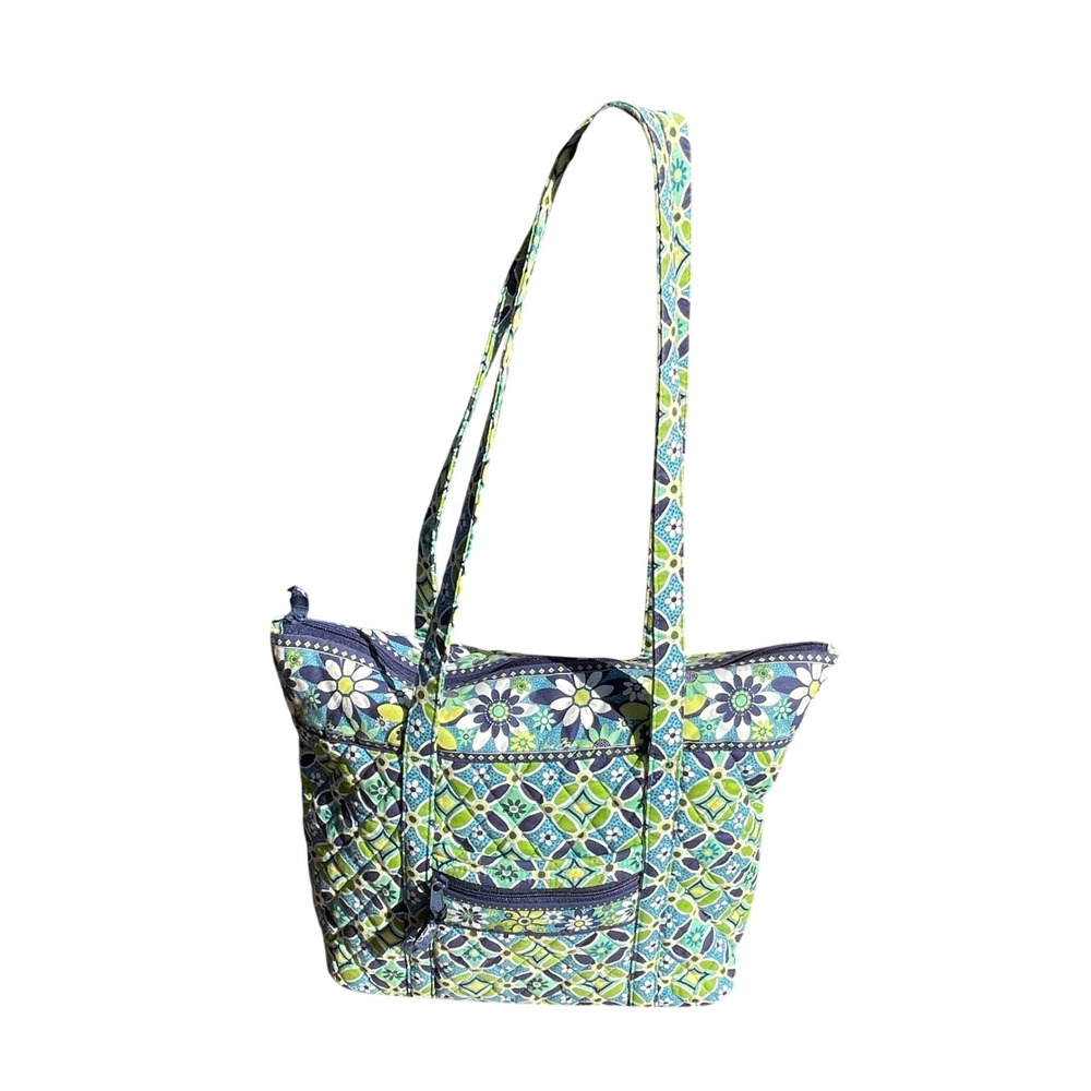 Vera Bradley Retired Daisy Daisy Pattern In Blue with Green‎ Geometric Floral